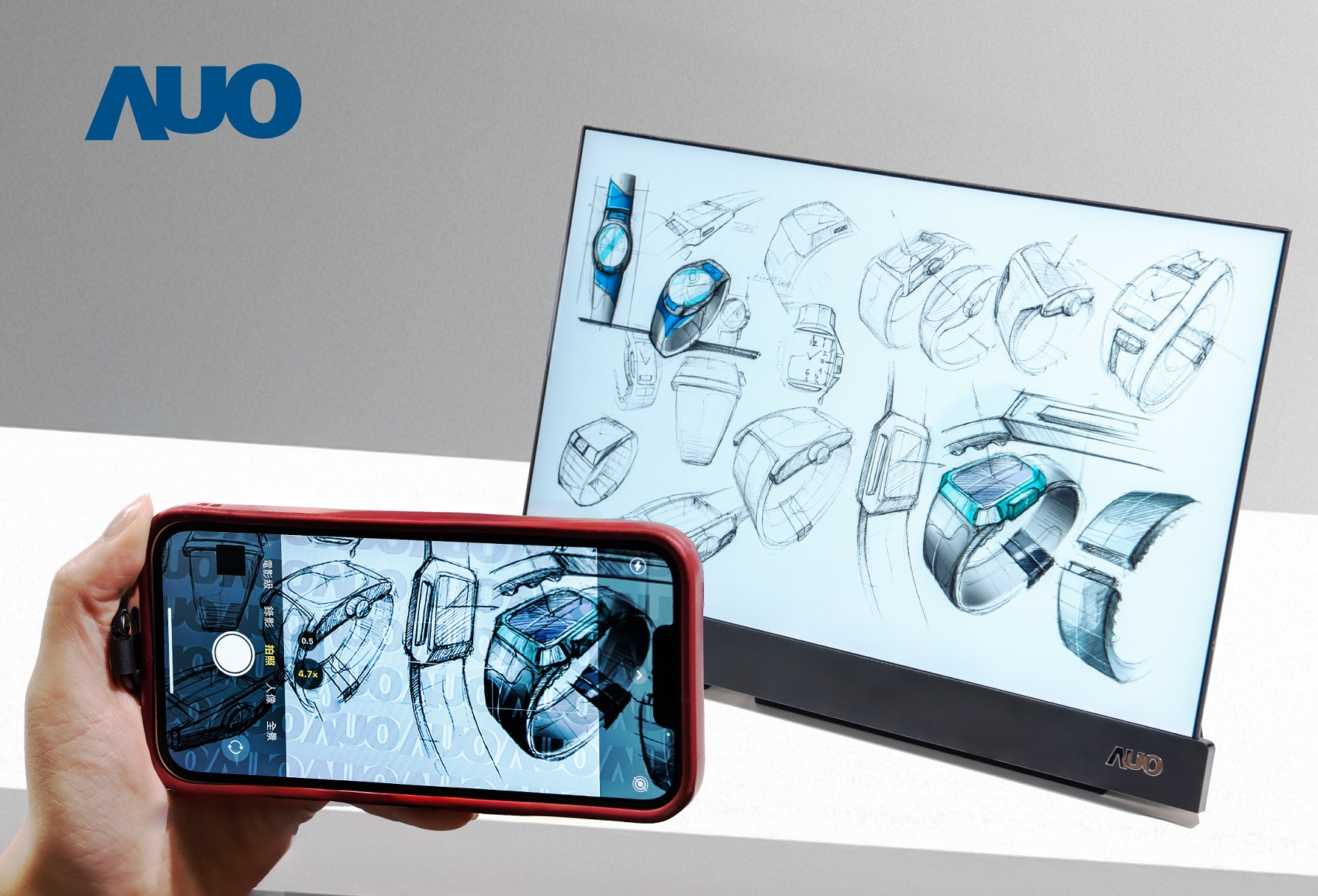 好体育全站登录平台16吋防窥显示器，采用人眼无法察觉、相机拍摄时才显现的隐藏式水印技术，未来可结合AI镜头侦测周围环境，实时开启或关闭水印，大幅提升在公共场域使用显示器的安全性